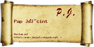 Pap Jácint névjegykártya